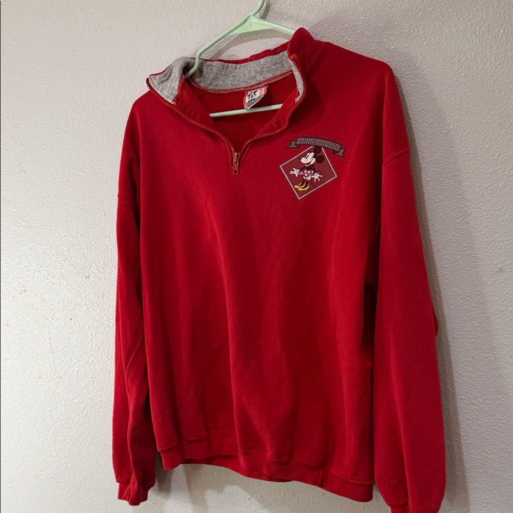 Red Mickey Mouse Quarter-Zip Sweatshirt